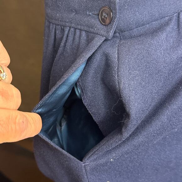 Pendleton Skirt Women's 14 Navy Blue 100% Wool Made In USA - Picture 7 of 11